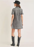 Denim Mini Dress Grey Wash