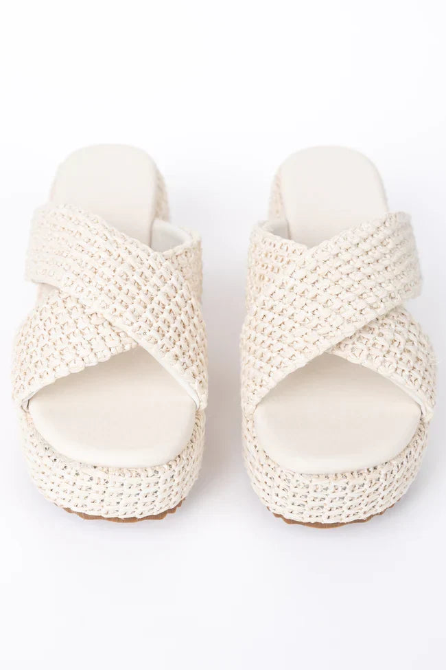 Clementine Ivory Cross Platform Sandals