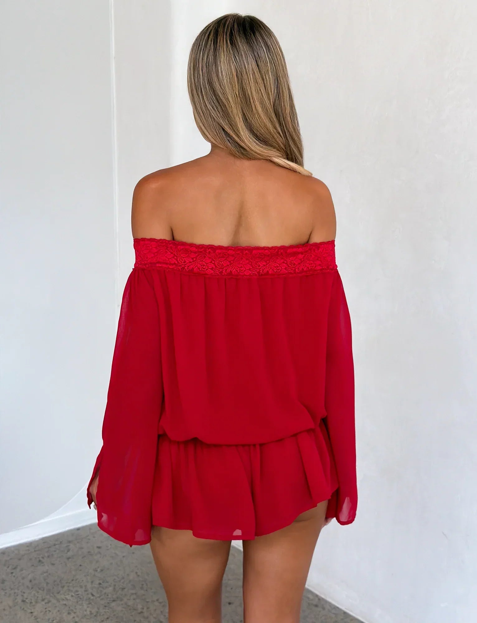 TESSIE PLAYSUIT RED