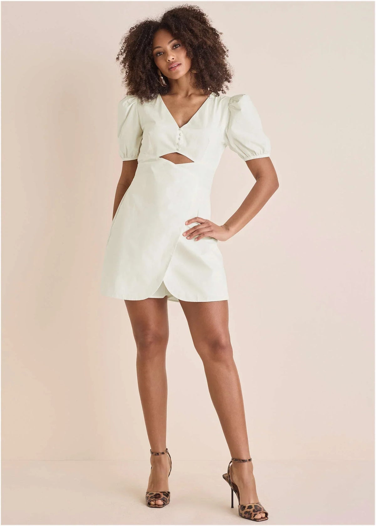 Puff Sleeve Poplin Romper Cloud Dancer