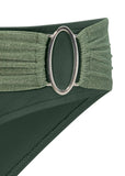 Ring Low Rise Bikini Bottom Olive Green Multi