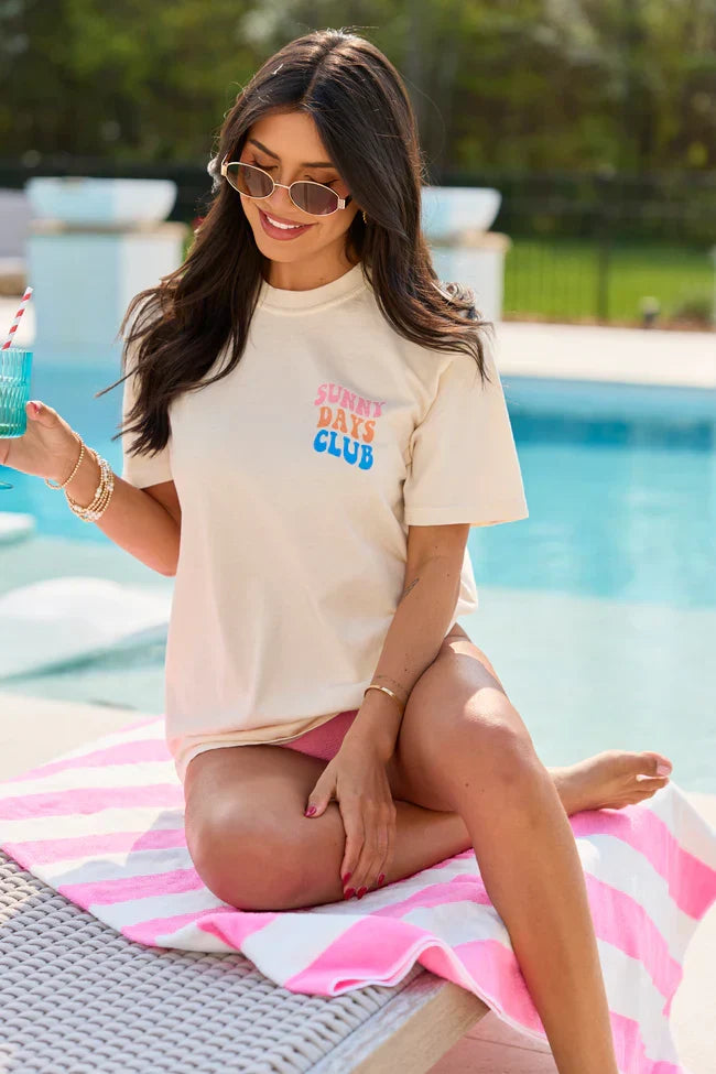 Sunny Days Club Ivory Graphic Tee