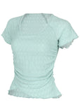 Bubbly Knit Wrap Top Dusty Mint