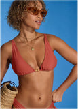 Beaded Triangle Bikini Top Cranberry