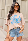 Support Your Local Cowgirls Taupe Oversized Graphic Tee