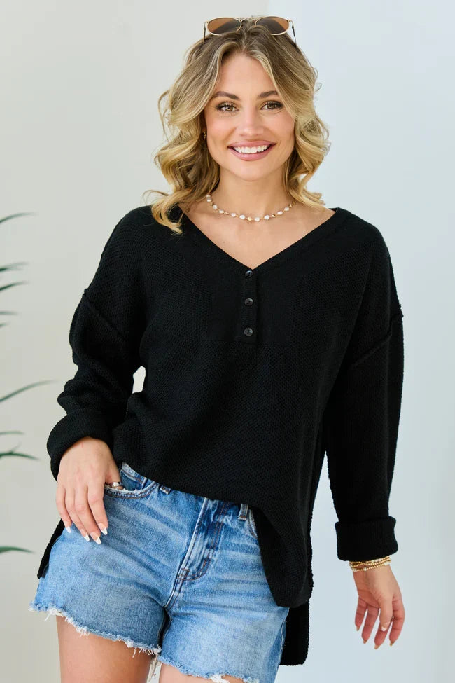 Blaire Black V Neck Sweater SALE