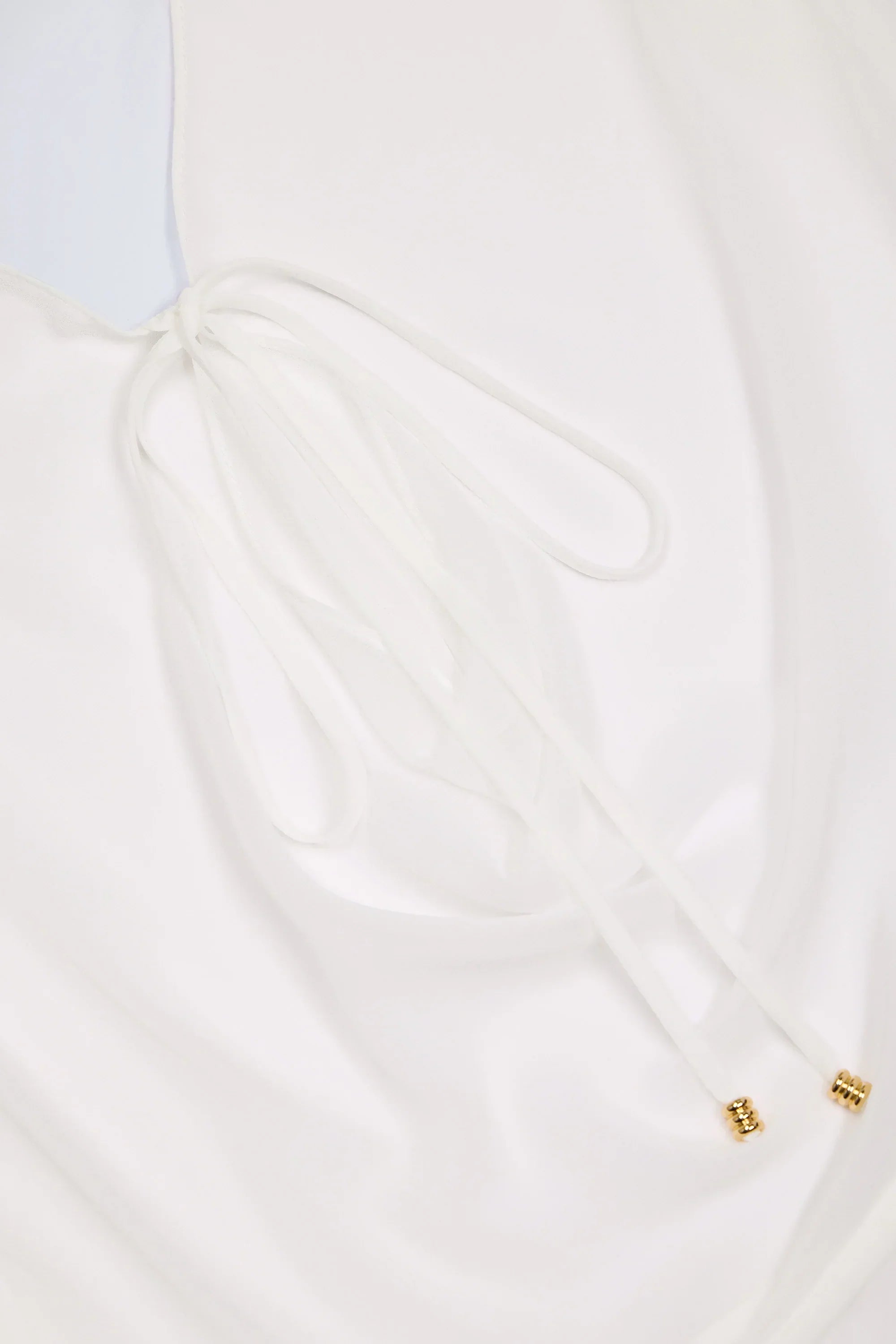 Cowl Neck Mini Dress in White