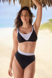Brooke High Waist Pant Black White Layered Solids