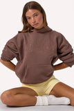 Embroidered Oversized Hoodie in Cocoa