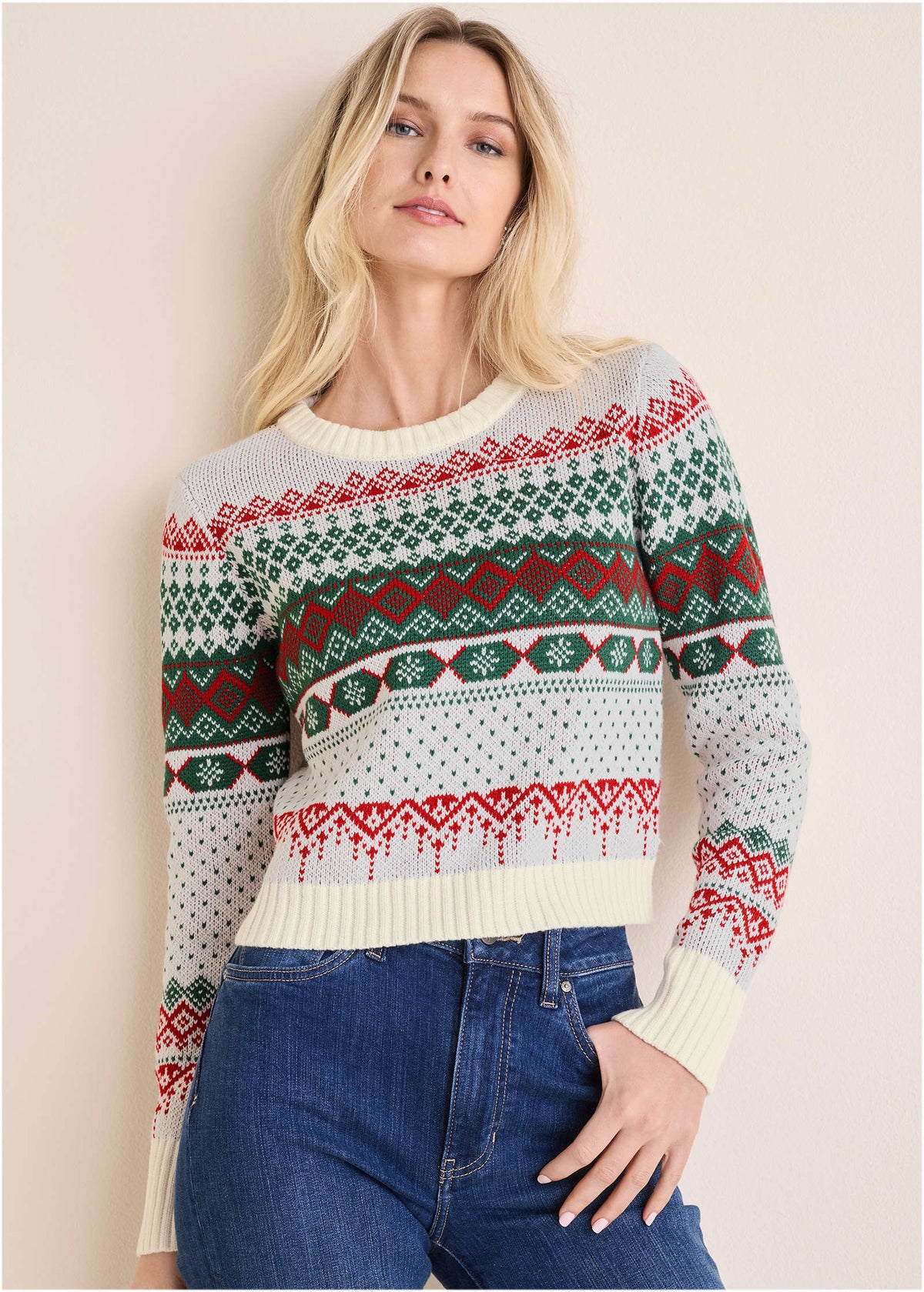 Fair Isle Sweater Red Green Multi