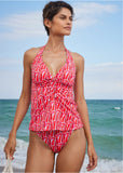 Sicily Halter Tankini Top Strawberry Fields