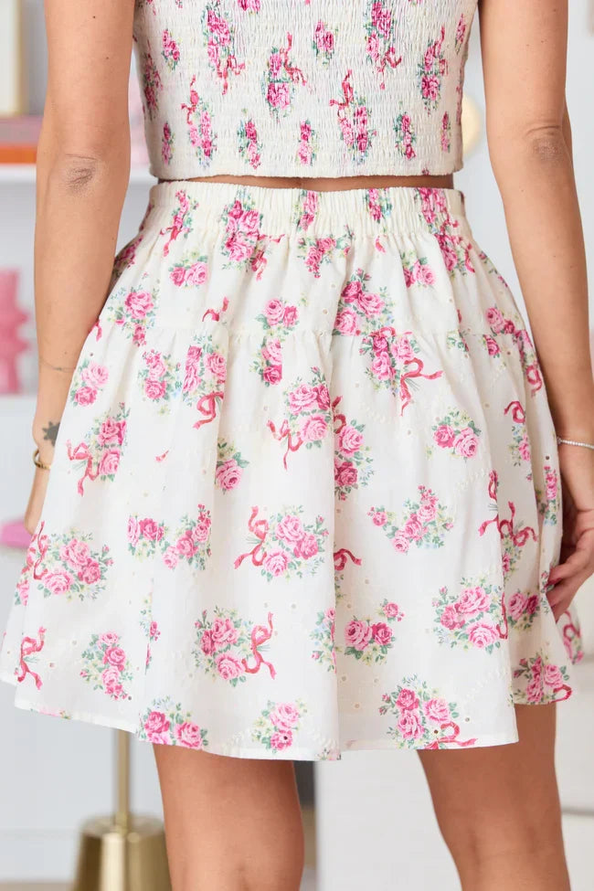 Jacqueline Floral Bow Skirt