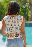 Iris Ivory Crochet Tie Cardigan Tank