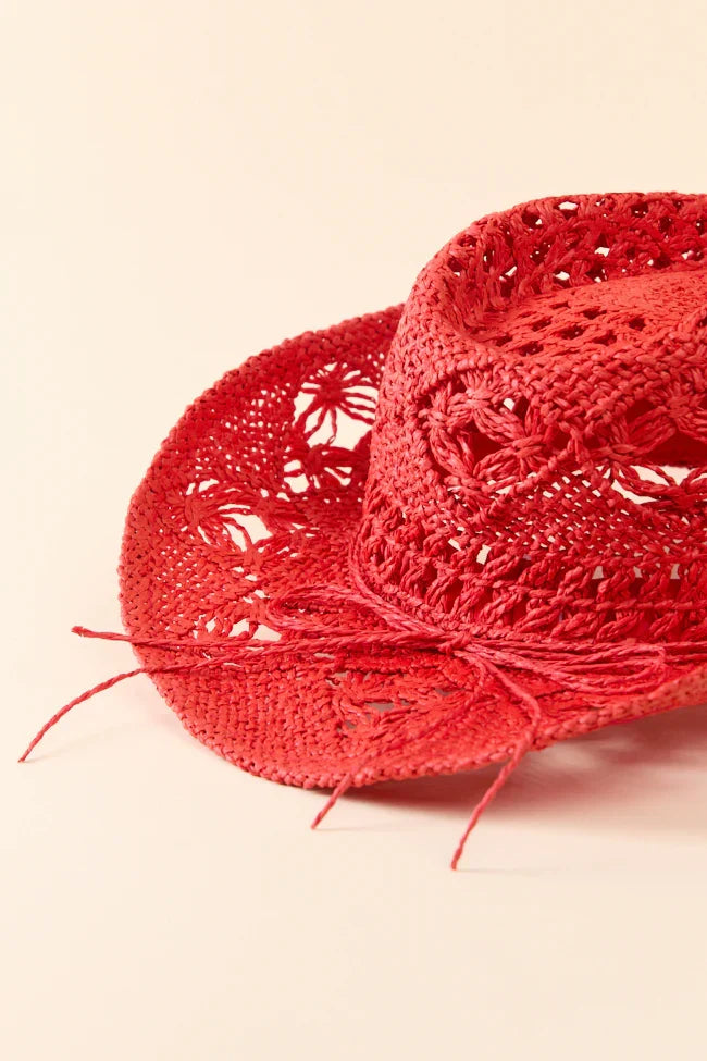 Americana Red Straw Cowboy Hat