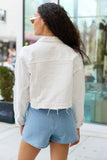 Run Around Town Ivory Deconstructed Denim Jacket