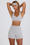 Soft Active Mini Shorts in Grey Marl