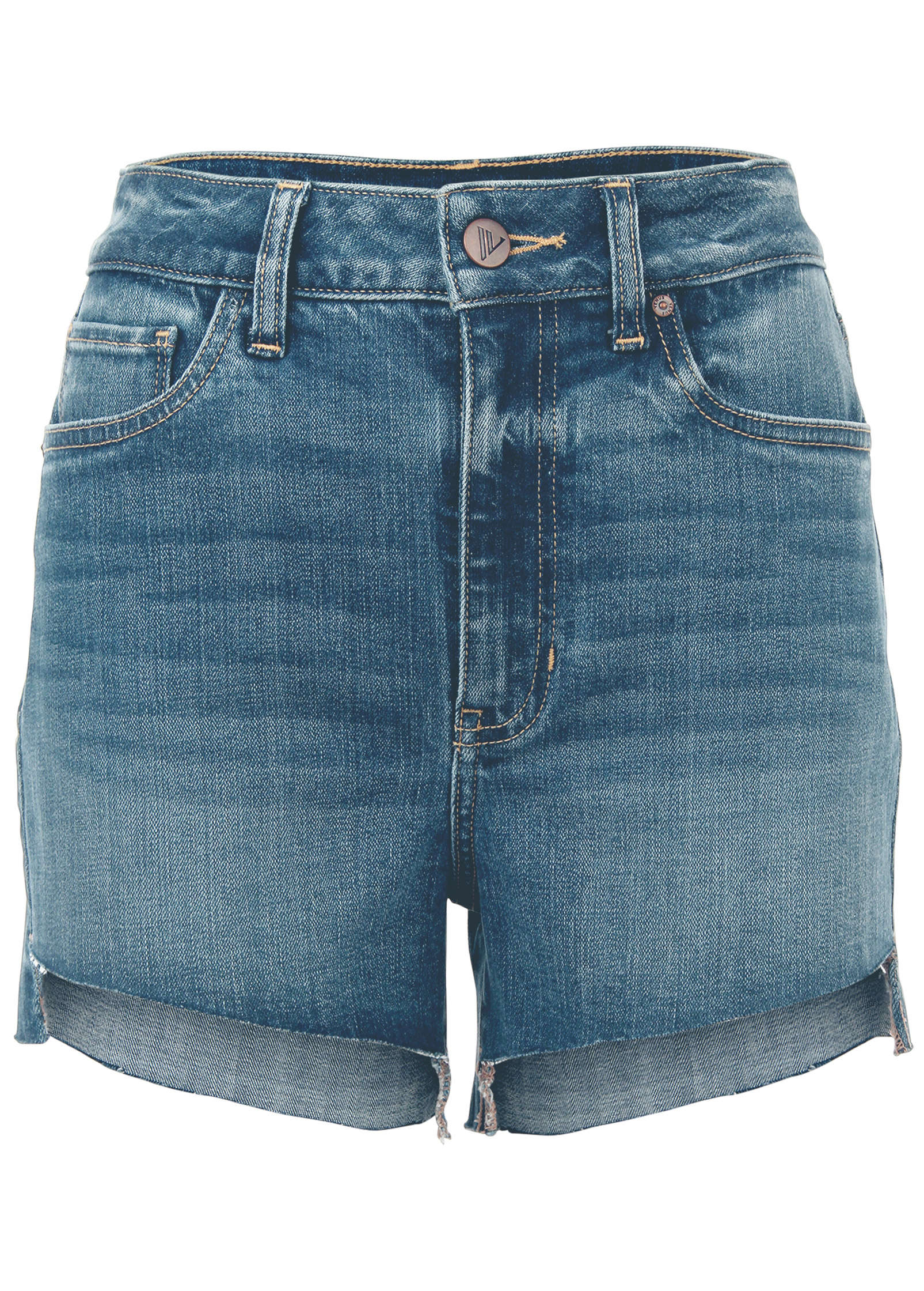 Kate Step Hem Denim Shorts Medium Wash
