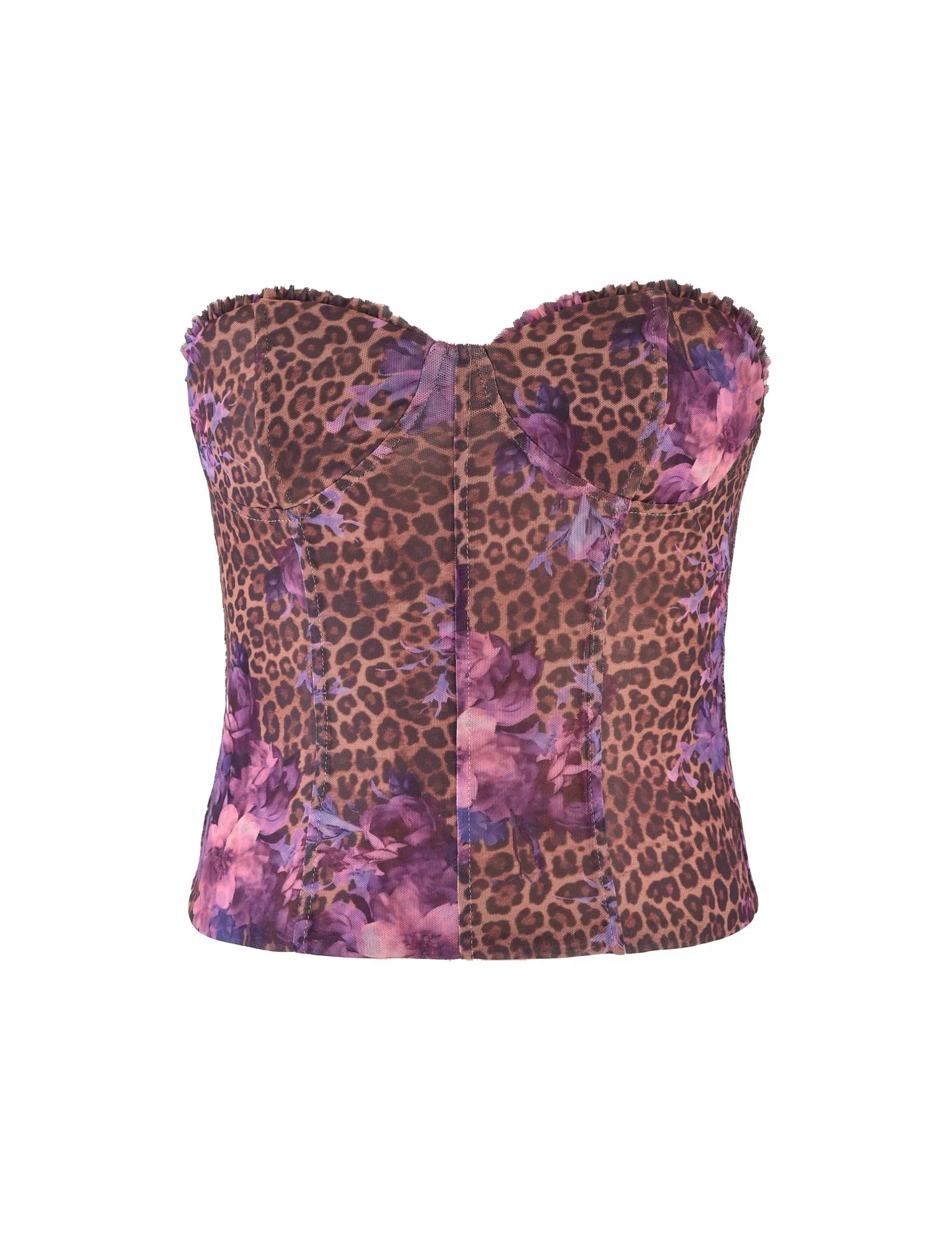 HOLLIS TOP NEUTRAL FLORAL FLORAL LEOPARD