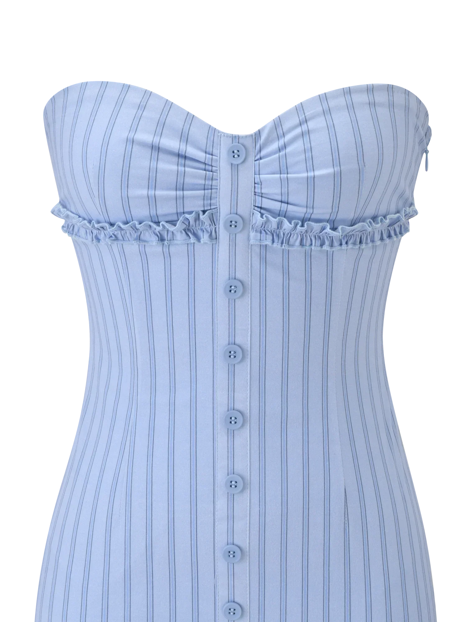 KITTIE STRAPLESS DRESS BLUE STRIPE