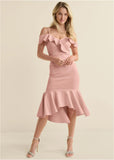 Ruffle Midi Dress Blush