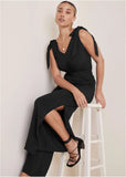 Tie Strap Wide Leg Jumpsuit Jet Black