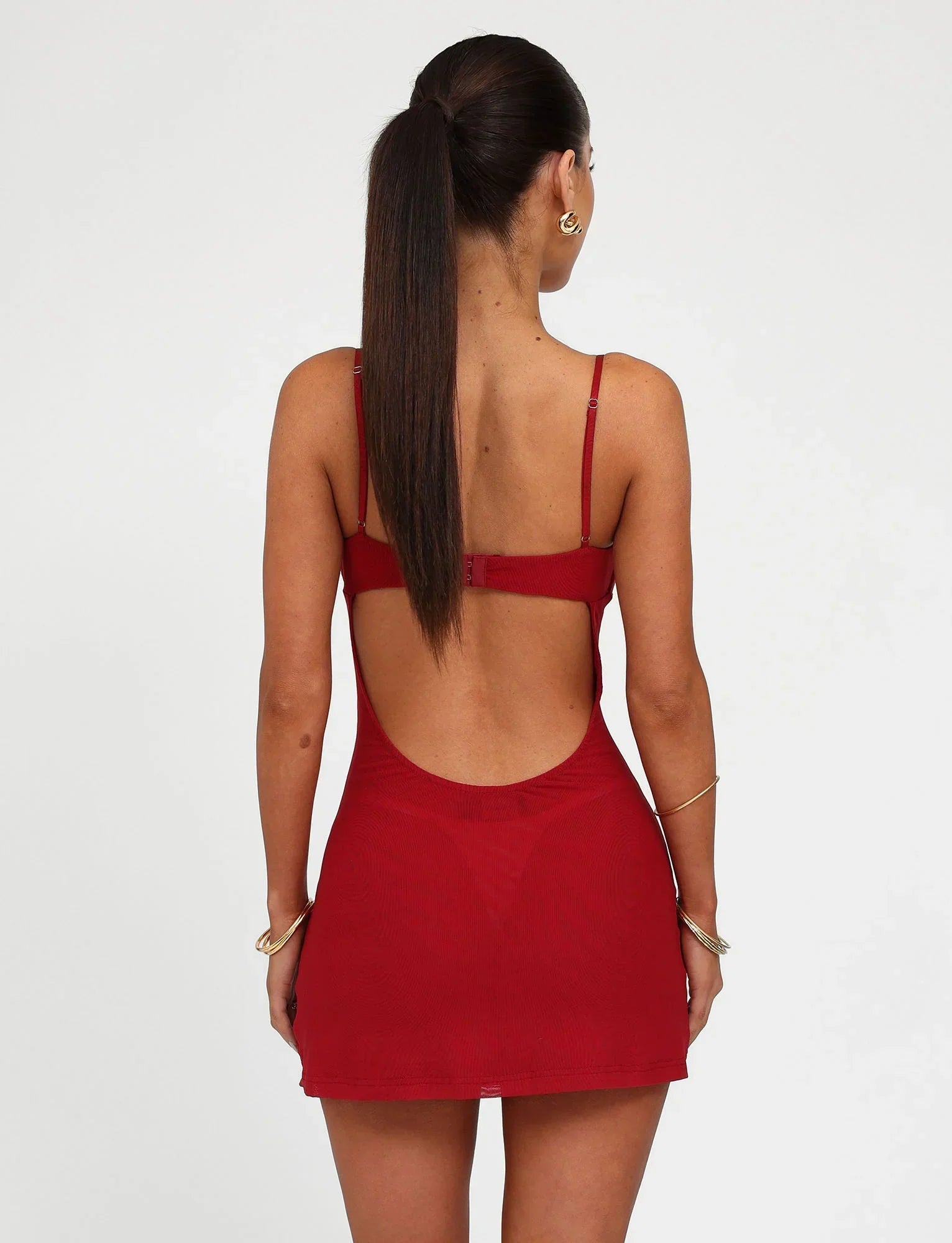 OCTAVIA DRESS RED CHERRY RED