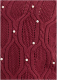 Pearl Detail Sweater Wine