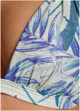 Shine Goddess Push Up Halter Top Denim Botanical