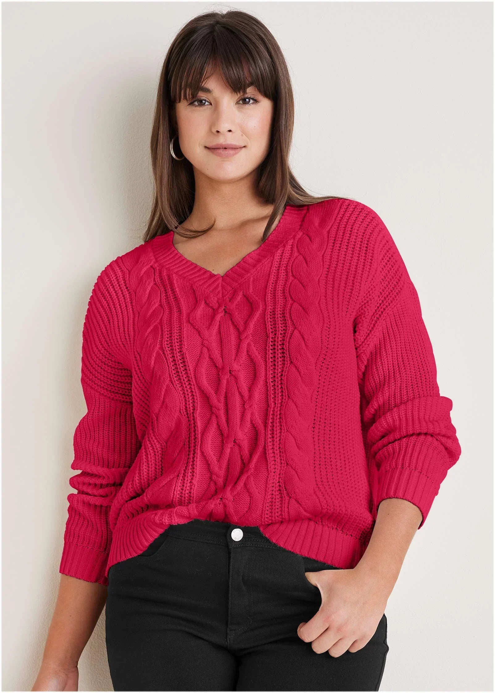 Cable Knit Sweater Barberry