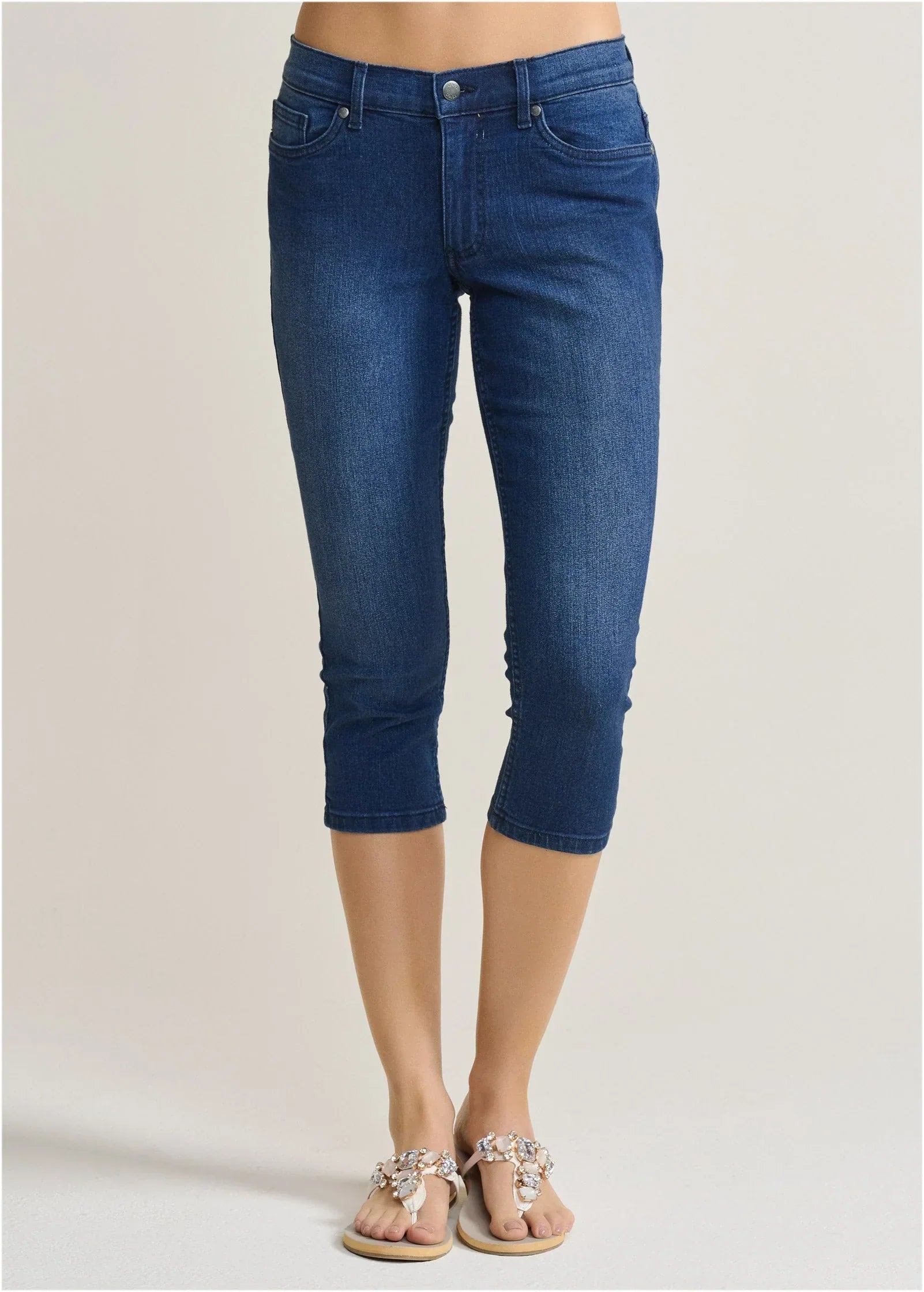 Cindy Capri Jeans Dark Wash