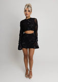 Love Ignited Long Sleeve Two Piece Black
