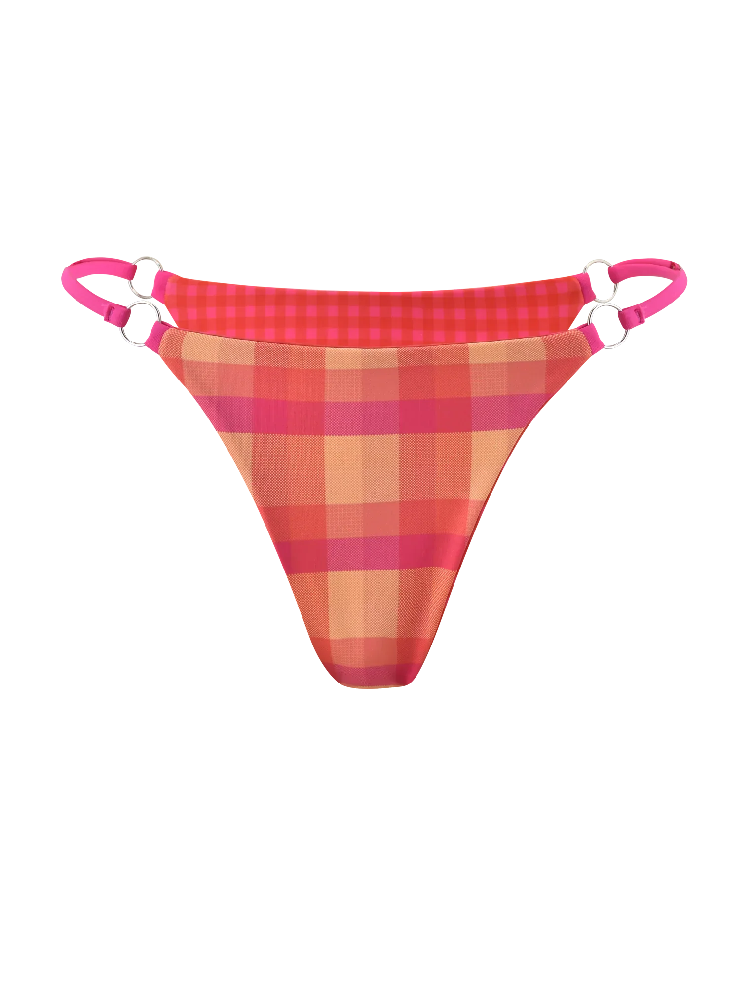 AYANNA REVERSIBLE BIKINI BOTTOM GINGHAM AND RESORT PLAID