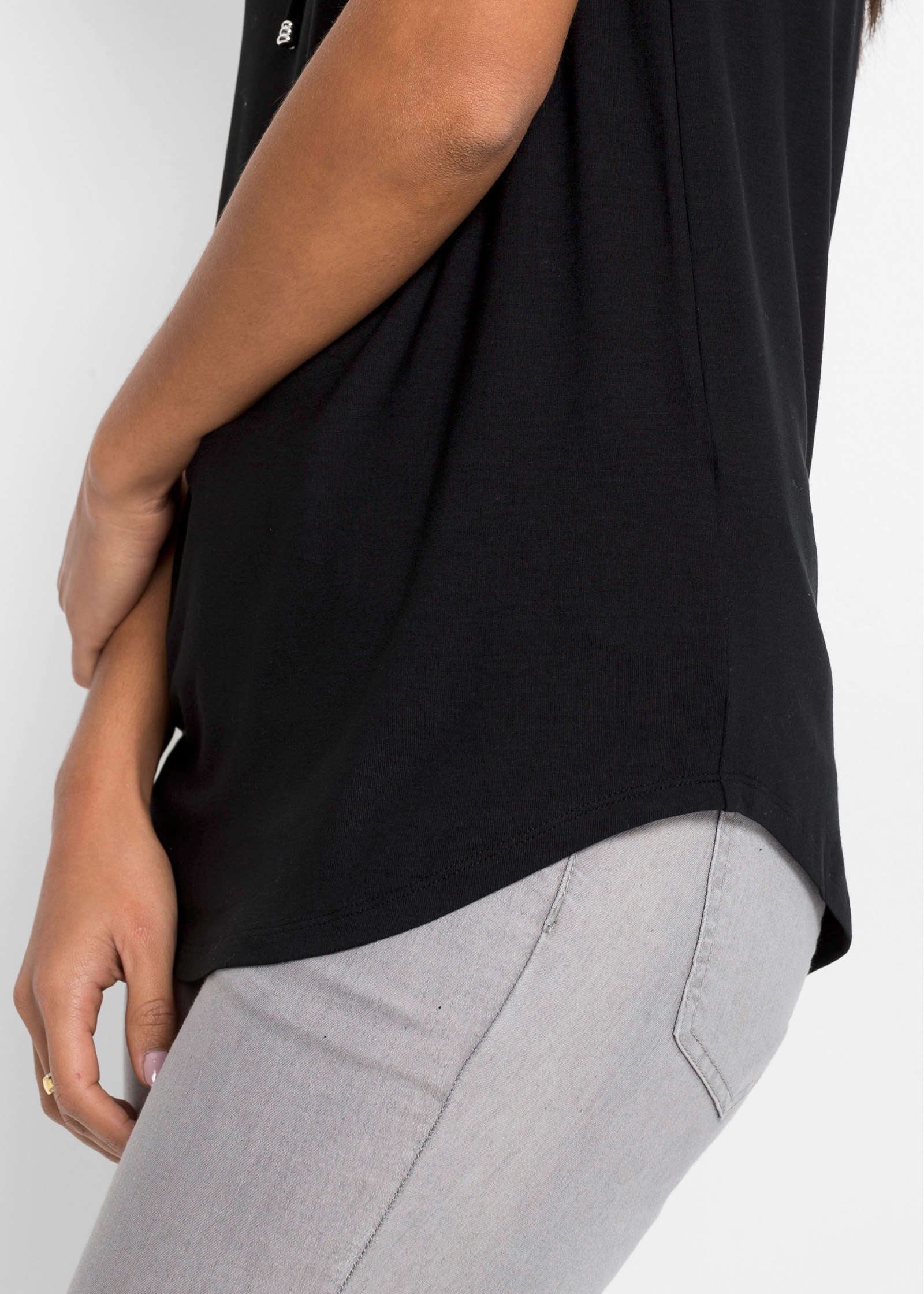 Ruffle Collar Blouse Black