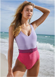 Belted One Piece Pink Aurora