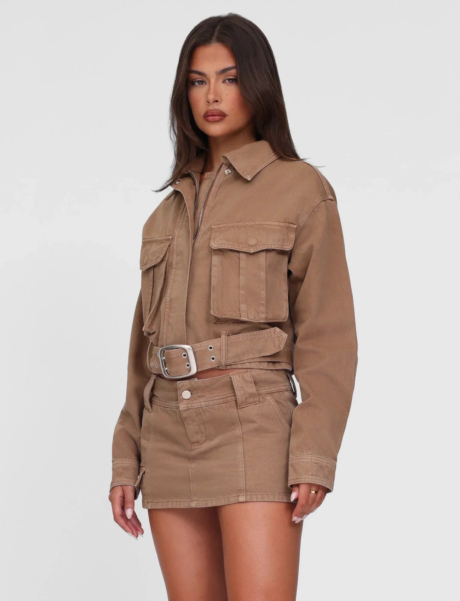 ZELIE MINI SKORT NEUTRAL SANDBLAST WASHED TAN