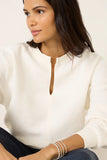 Split Neck Ribbed Top