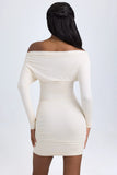 Modal Off Shoulder Ruched Mini Dress in Ivory