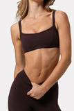 Soft Active Seam Detail Sports Bra in Espresso
