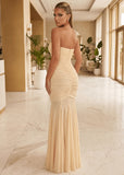 Monaco Muse Strapless Cut Out Maxi Dress Yellow