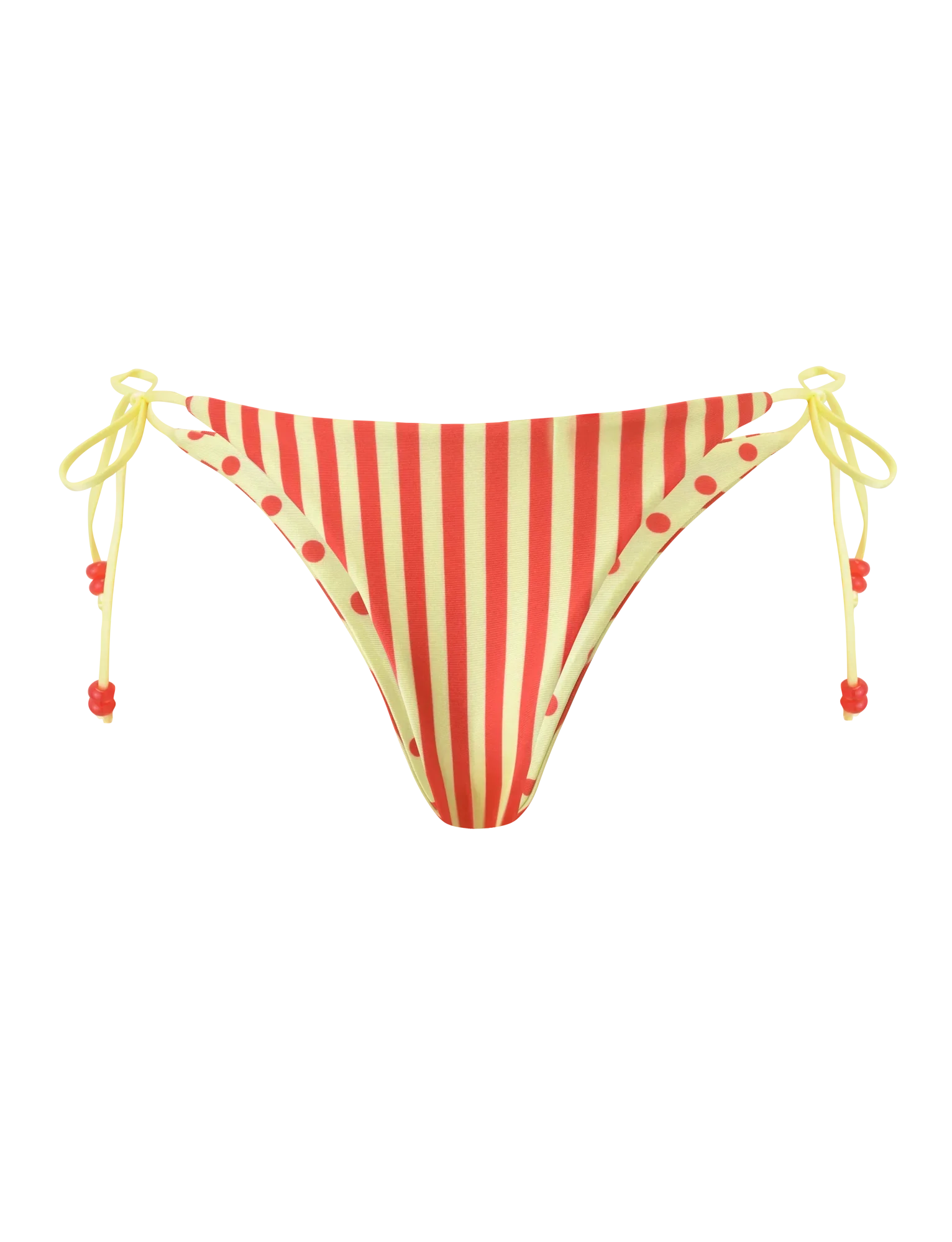 FINLEA REVERSIBLE BIKINI BOTTOM RED YELLOW DOT AND STRIPE