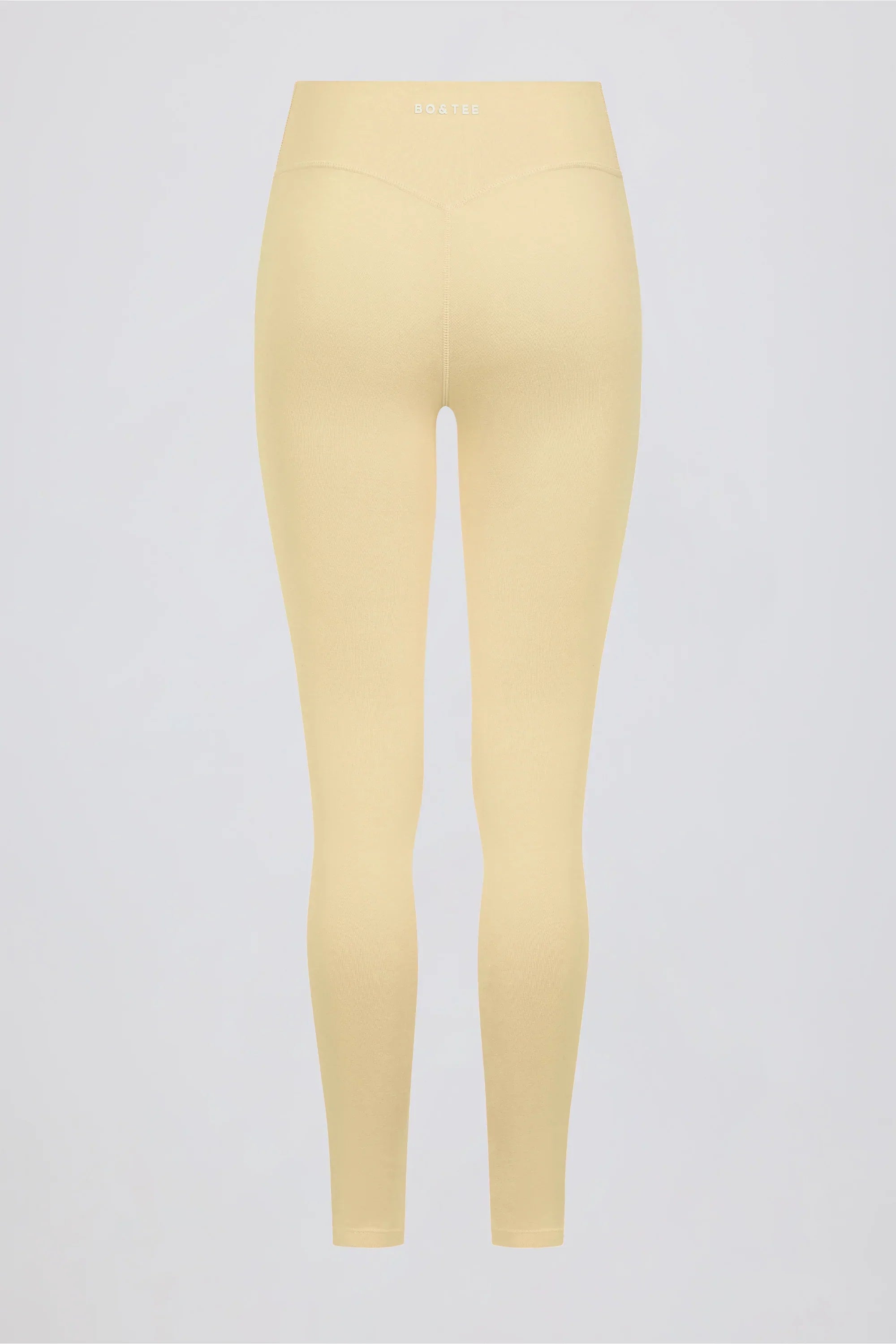 Brushed Jersey Ruched Mid Rise Leggings in Lemon Marl