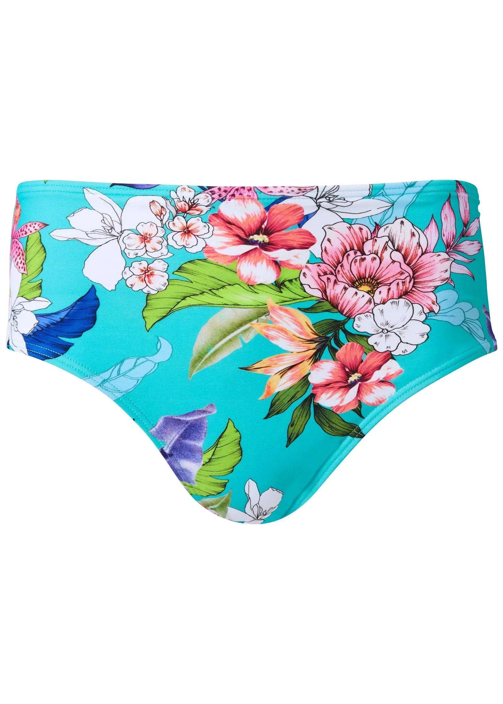 High Waist Bikini Bottom Aquatic Blooms