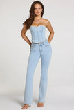 Mid Rise Bootcut Jeans in Light Denim