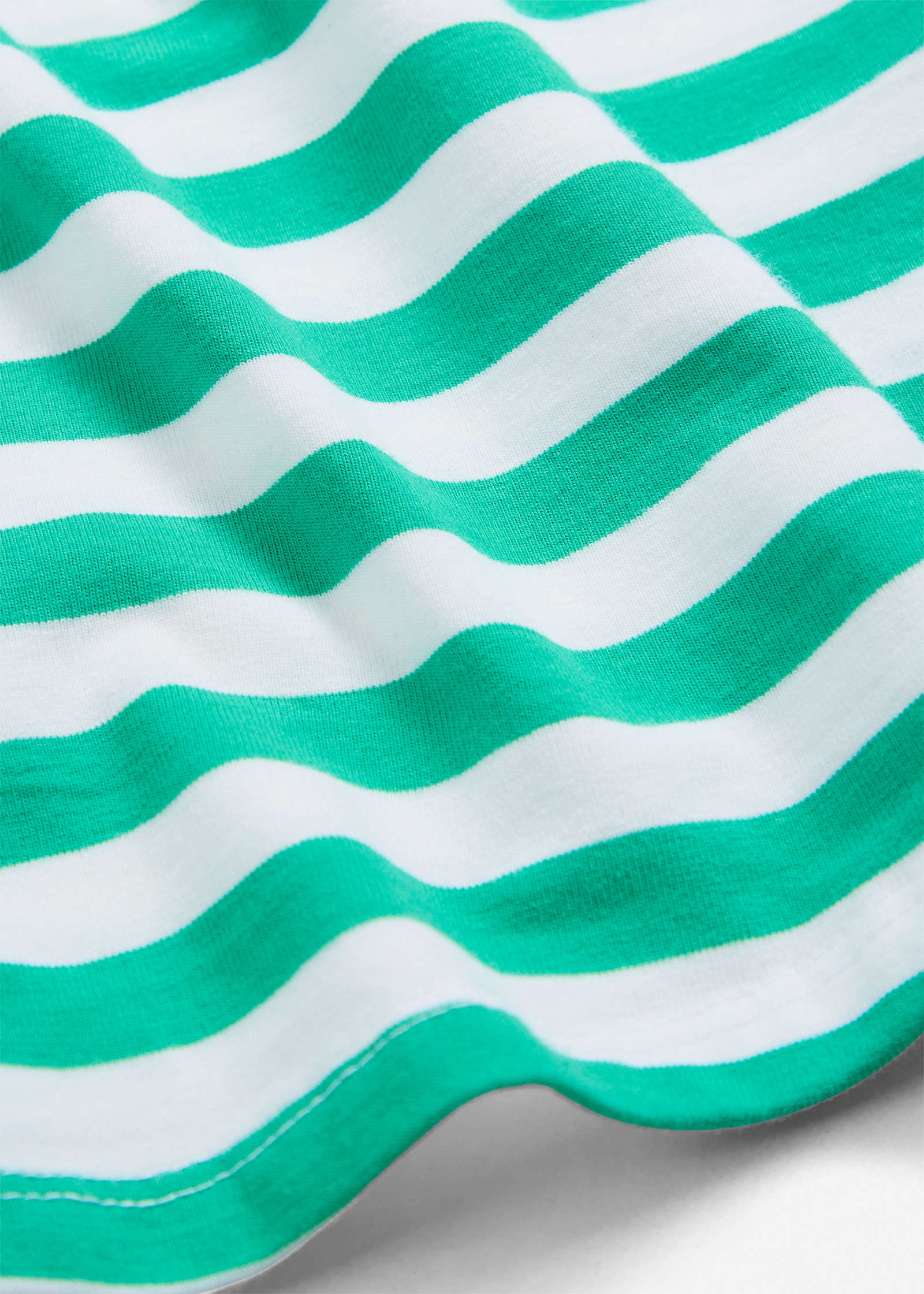 Boat Neck Striped Top White Jade