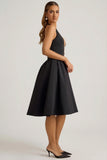 Halterneck Bow Detail Midi Dress in Black
