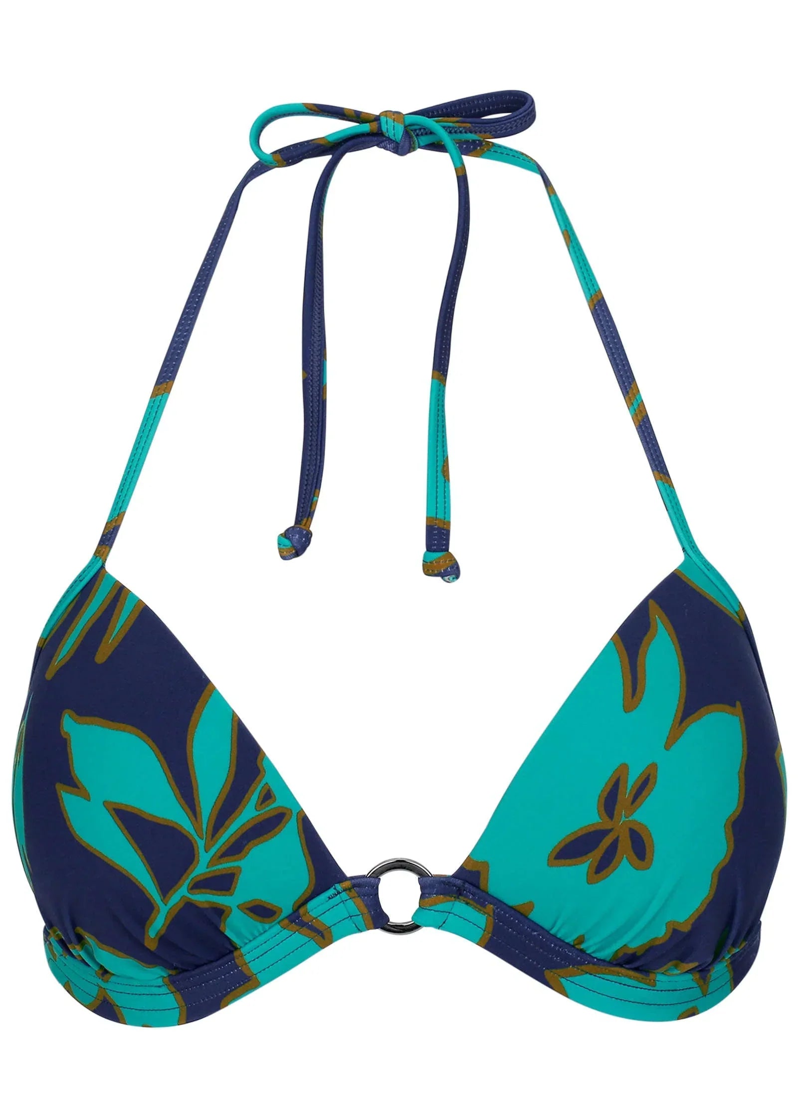 Santa Cruz Push Up Triangle Top Blue Block Floral