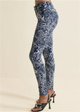 Paisley Print Skinny Jeans Blue Multi