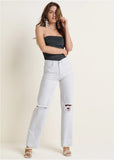 Laura Crop Wide Leg Jean White Denim