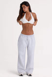 Brushed Jersey Wide Leg Joggers in Grey Marl