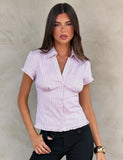 VALERIE SHORT SLEEVE SHIRT PINK STRIPE